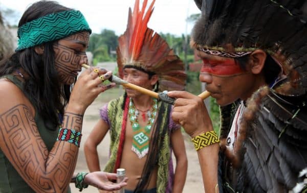 administering rhape with tepi queen of the forest rapé ceremony plant medicine