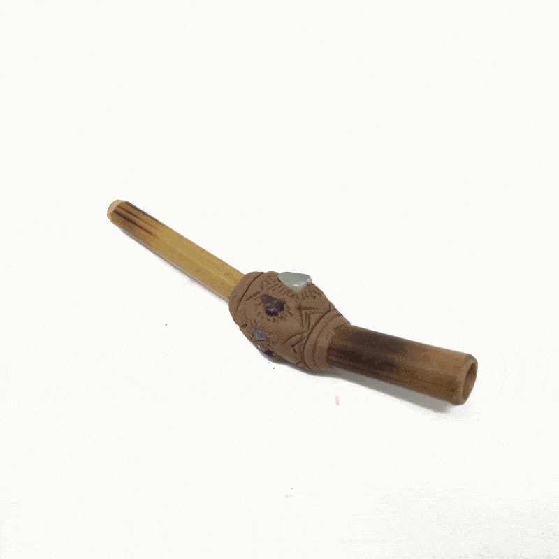 Suede Tepi Snuff Applicator rapé Queen of the Forest, Shaman tools, Ceremony, Snuff applicator