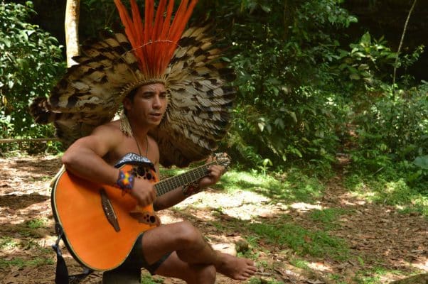 Haru Kuntanawa playing music queen of the forest sacred music plant medicine