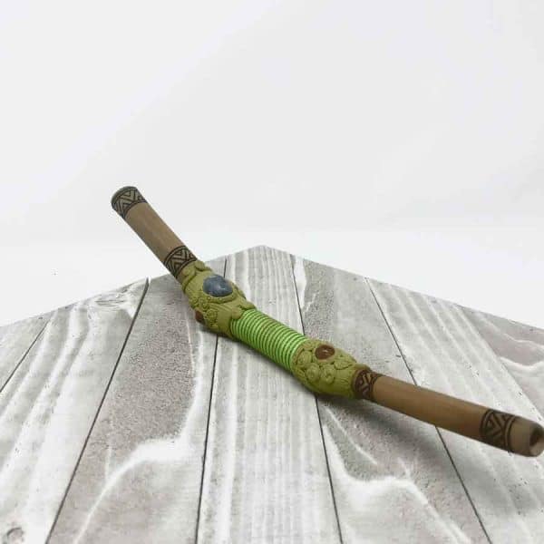 Tepi Snuff Applicator (Green 2) queen of the forest sacred tobacco snuff applicator indigenous shaman tools