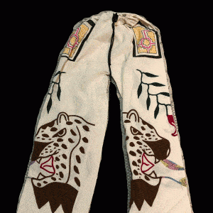 white shipibo shaman pants queen of the forest ceremony jaguar