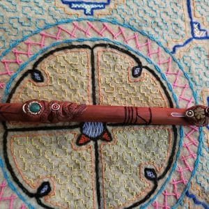 Redish Brown Wooden Tepi Shaman Tool Queen Of the Forest Rapeh Self-applicator rapé sacred tobacco