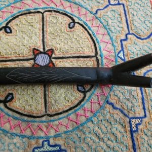 Black Stone Doubble Tepi. Rhape tool, rapé Queen of the Forest, Shaman tools, Ceremony, Snuff applicator