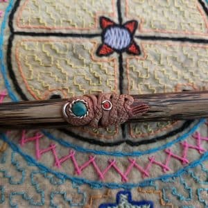 Dark Brown Wooden Tepi Palo Santo Tepi Queen of the Forest Sacred Snuff Applicator Tobacco Shaman tools Ceremony