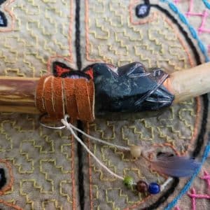 Palo Santo Tepi with Serpentine Stone Rhape tool, rapé Queen of the Forest, Shaman tools, Ceremony, Snuff applicator