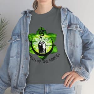 Unisex Heavy Cotton Tee, Queen of the Forest Logo T-shirt, Unisex, Shaman T-Shirt, Rhape Sacred Rapé Aya, Geometric T-shirt, Mens, Women's Shirt