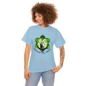 Unisex Heavy Cotton Tee, Queen of the Forest Logo Blue T-shirt, Unisex, Shaman T-Shirt, Rhape Sacred Rapé Aya, Geometric T-shirt, Mens, Women's Shirt