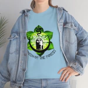 Unisex Heavy Cotton Tee, Queen of the Forest Logo Blue T-shirt, Unisex, Shaman T-Shirt, Rhape Sacred Rapé Aya, Geometric T-shirt, Mens, Women's Shirt