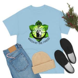 Unisex Heavy Cotton Tee, Queen of the Forest Logo Blue T-shirt, Unisex, Shaman T-Shirt, Rhape Sacred Rapé Aya, Geometric T-shirt, Mens, Women's Shirt