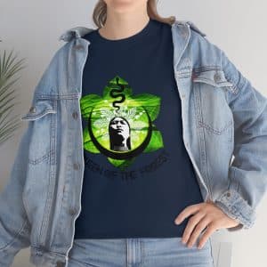 Unisex Heavy Cotton Tee, Queen of the Forest Logo T-shirt, Unisex, Shaman T-Shirt, Rhape Rapé Aya, Geometric T-shirt, Mens, Women's Shirt