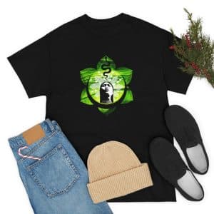 Unisex Heavy Cotton Tee, Queen of the Forest Logo Black T-shirt, Unisex, Shaman T-Shirt, Rhape Sacred Rapé Aya, Geometric T-shirt, Mens, Women's Shirt