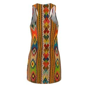 Women's Sew Racerback Shamanic Pattern Dress, Queen of the Forest Dress, Shipiba, Shipibo, Festival, Aya, Ceremony, Geometric Pattern Dress, Festival Clothing, Colorful Summer Dress