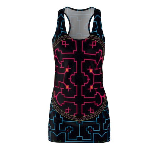 Sew Racerback Women's Shipibo Pattern Dress, Queen of the Forest Dress, Shipiba, Shipibo, Festival, Aya, Ceremony, Geometric Pattern Dress