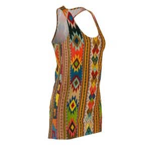 Women's Sew Racerback Shamanic Pattern Dress, Queen of the Forest Dress, Shipiba, Shipibo, Festival, Aya, Ceremony, Geometric Pattern Dress, Festival Clothing, Colorful Summer Dress