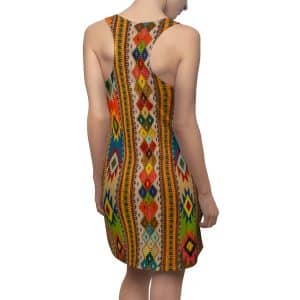 Women's Sew Racerback Shamanic Pattern Dress, Queen of the Forest Dress, Shipiba, Shipibo, Festival, Aya, Ceremony, Geometric Pattern Dress, Festival Clothing, Colorful Summer Dress