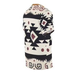 Incan Pattern Unisex Sew Tee Queen of the Forest T-shirt, Geometric T-shirt, Shaman, Ceremony, Aya, Indigenous design shirt, Mens Short sleeve, Black White and Red T-shirt