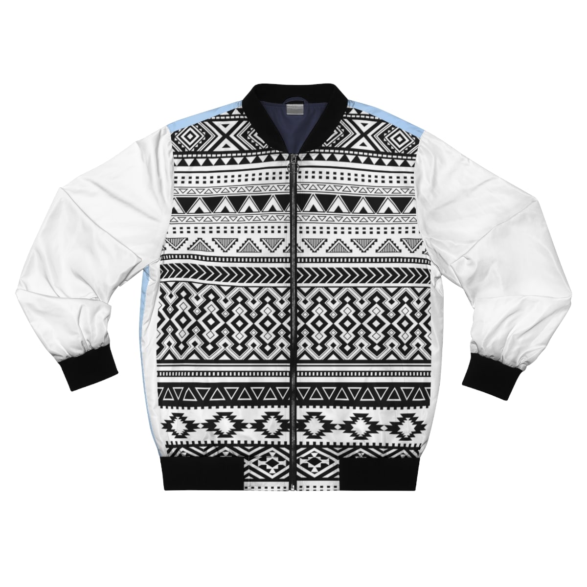 Men and Women Geometric Print Bomber Jacket