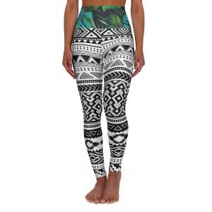 Inca Jungle High Waisted Yoga Leggings, Queen of the Forest Clothing, Shipibo Clothing, Woman's workout pants, shipiba