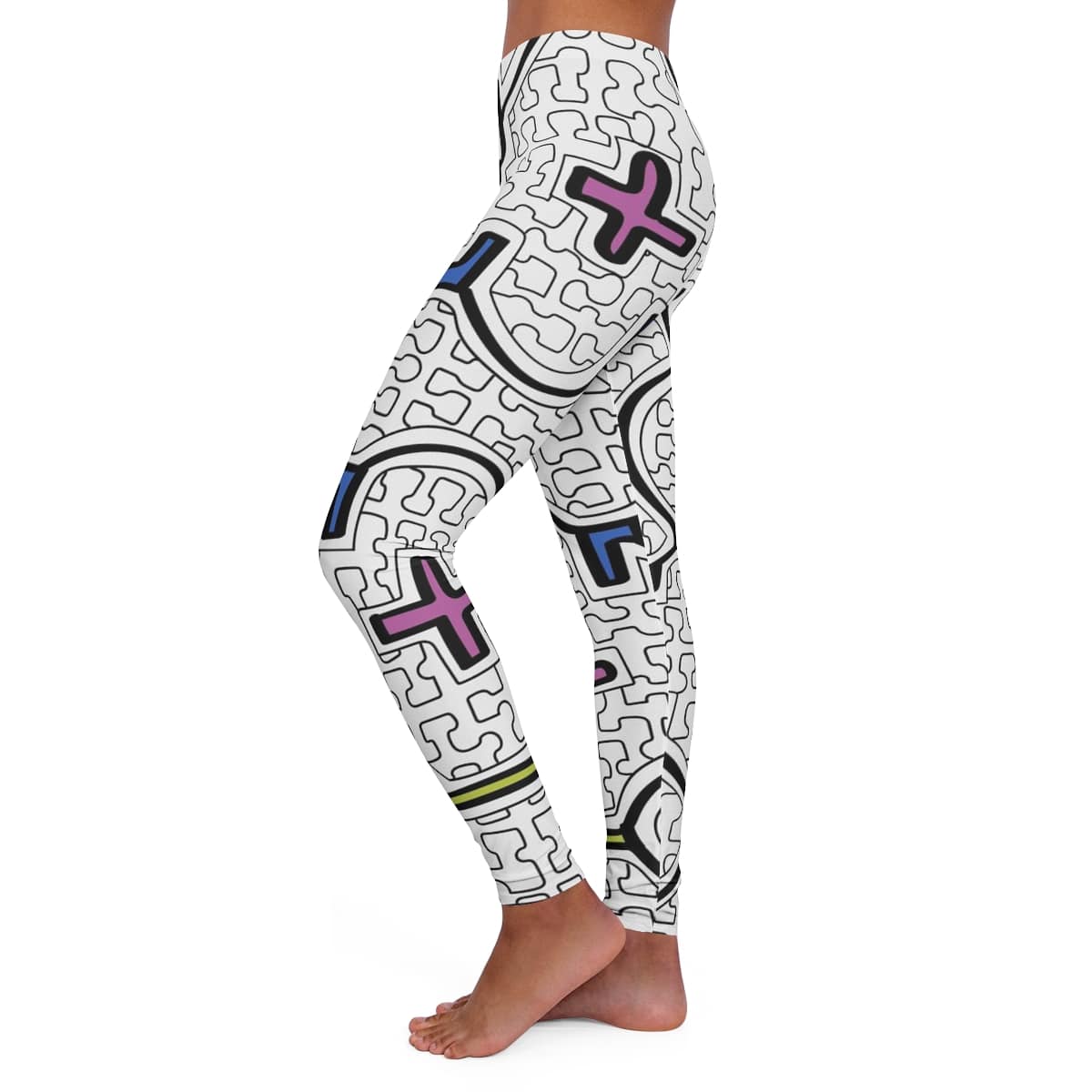 Women's Shipibo Pattern Spandex Leggings - Queen of the Forest