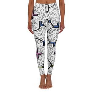 Women's Shipibo Pattern Spandex Leggings, Queen of the Forest Apparel, Yoga Pants, Workout Pants, Aya, Ceremony