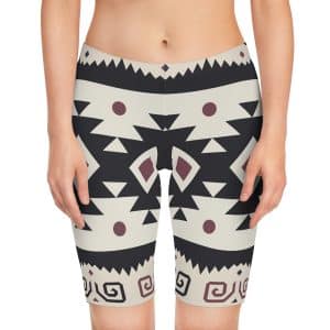 indigenous bike shorts style, queen of the forest, women's shorts Aztec Princess Women's Bike Shorts, yoga clothing, festival shorts