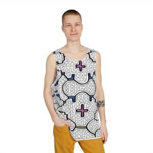 Men's Shipibo Pattern Tank, Festival clothing, Queen of the Forest Apparel, Aya Tank Top, Sleeveless mens shirt, shaman