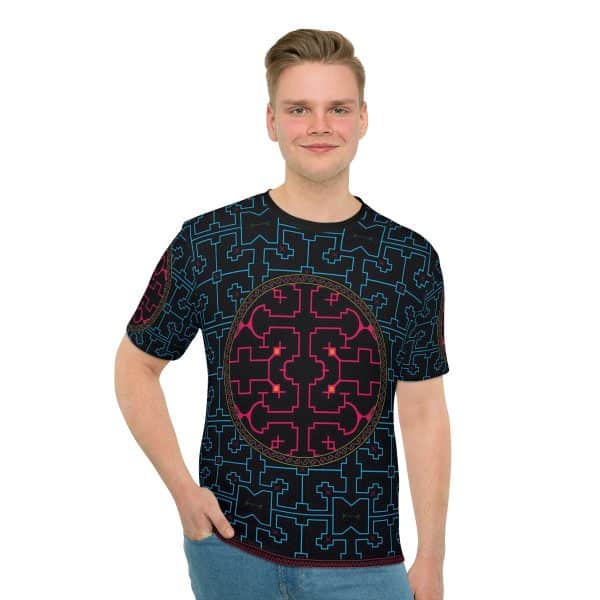 Men's Shipibo Pattern Loose T-shirt, Festival T-shirt, Queen of the Forest Apparel, Ceremony Clothes, Geometric T-Shirt,