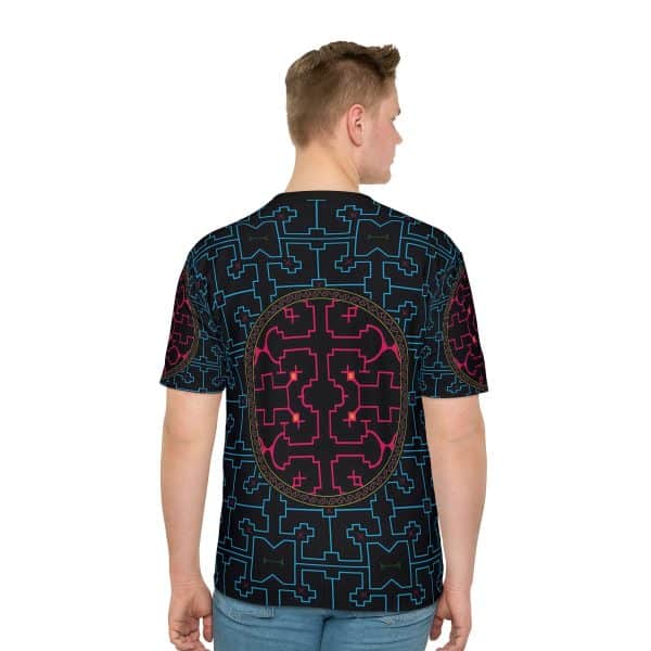 Men's Shipibo Pattern Loose T-shirt, Festival T-shirt, Queen of the Forest Apparel, Ceremony Clothes, Geometric T-Shirt,