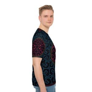 Men's Shipibo Pattern Loose T-shirt, Festival T-shirt, Queen of the Forest Apparel, Ceremony Clothes, Geometric T-Shirt,