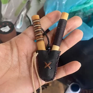 Wood And Leather Decorative Kuripe With Brush Cleaner 8 Wood And Leather Decorative Kuripe With Brush Cleaner Wood and Leather Decorative Kuripe with Brush Cleaner - Image 3