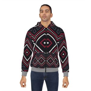Tribal Seamless Pattern. Aztec - Inca Style Zipped fleece jacket - Image 4