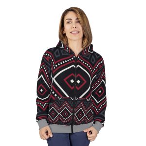 Tribal Seamless Pattern. Aztec - Inca Style Zipped fleece jacket - Image 5