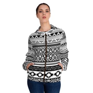 Shipibo Patterns Women’s Full-Zip Hoodie (AOP) - Image 9
