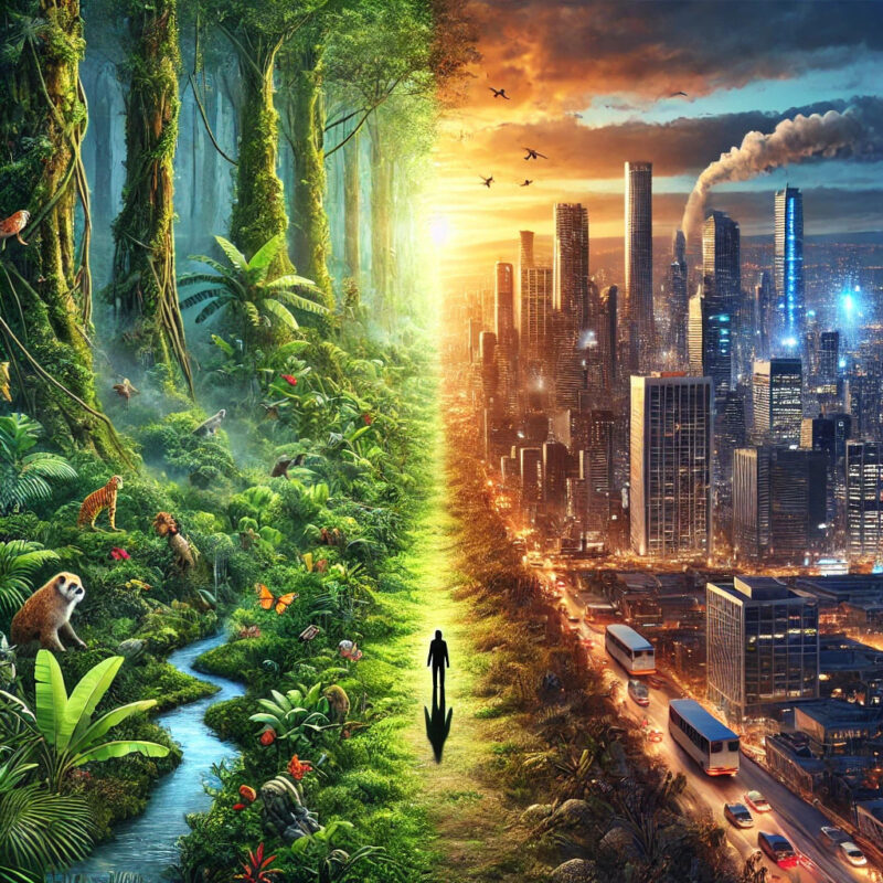 The Impact Of Transitioning From The Rainforest To The Big City 1 The Impact Of Transitioning From The Rainforest To The Big City DALL·E 2025 02 24 11.36.48 A conceptual illustration depicting the transition from the lush Amazon rainforest to a sprawling modern city. On one side the dense vibrant jungle copiar The Impact of Transitioning from the Rainforest to the Big City