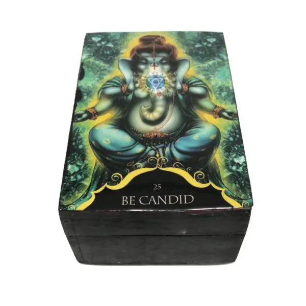 Wooden Storage Box (6 X 4 in.) - Ganesha (Black)