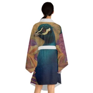 Peacock Spirit Kimono – Wear the Wisdom of the Feathered Eye - Image 4
