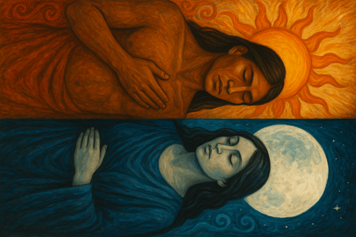 Sun and Moon spiritual meaning representing masculine and feminine energy in Indigenous wisdom traditions