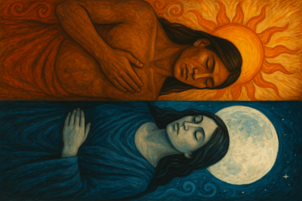 Sun and Moon spiritual meaning representing masculine and feminine energy in Indigenous wisdom traditions