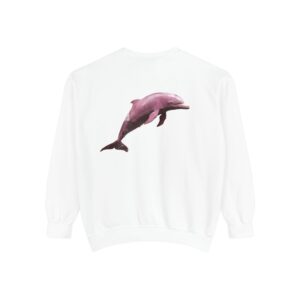 Alternative view of Pink River Dolphin — Unisex Garment-Dyed Sweatshirt