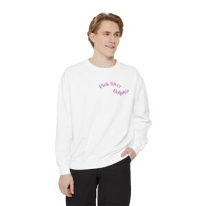 Pink River Dolphin — Unisex Garment-Dyed Sweatshirt - Image 3