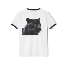 4984076121298238378 2048 Black Jaguar Gaze — Unisex Ringer Tee