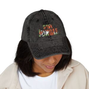 Save the Jungle — Vintage Denim Dad Hat - Image 3