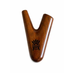 Handcrafted Imbuia Kuripe hardwood rapé self applicator with sacred engraved symbol