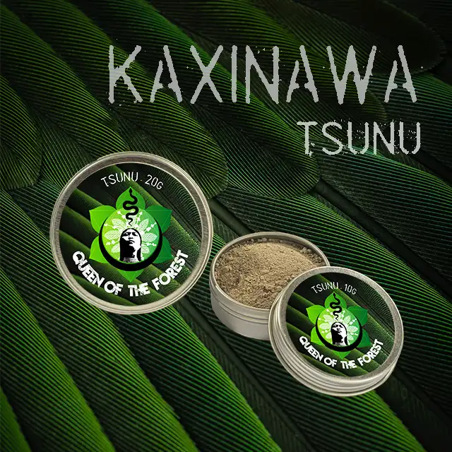 Tsunu Kaxinawa' - Huni Kuin 3 Tsunu Kaxinawa' - Huni Kuin Kaxinawa Tsunu rapé tins from Chief Assis's village, Aldeia Pinuyá – Queen of the Forest sacred Amazonian snuff